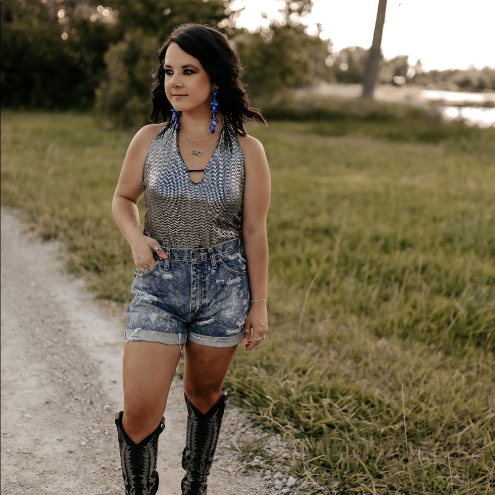 Sequin halter body suite